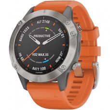 Спортивний годинник Garmin Fenix 6 Pro Sapphire Titanium with Ember Orange Band (010-02158-14/15)