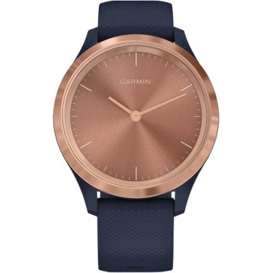 Смарт-годинник Garmin Vivomove 3s Rose Gold Stainless Steel Bezel w. Navy and Silicone B. (010-02238-03)