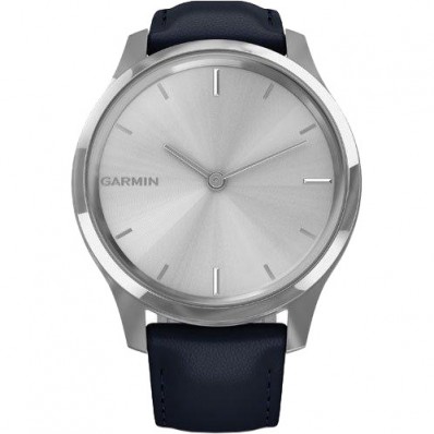 Смарт-годинник Garmin Vivomove Luxe Silver Stainless Steel w. Navy Italian Leather B. (010-02241-00)