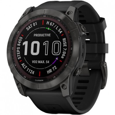 Смарт-годинник Garmin Fenix 7X Sapphire Solar Carbon Gray DLC Titanium with Black Band (010-02541-10/11/34)