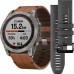 Смарт-годинник Garmin Fenix 7X Sapphire Solar Titanium w. Chestnut Leather Band (010-02541-19)