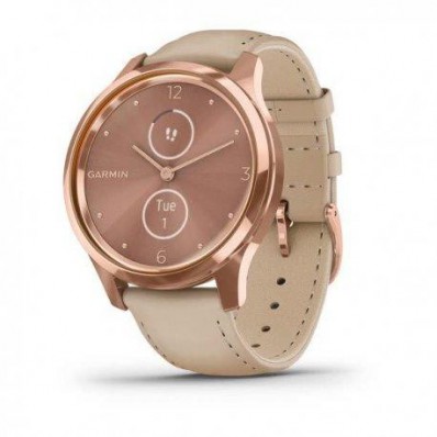 Смарт-годинник Garmin vivomove Luxe Rose Gold-Beige Leather (010-02241-21)